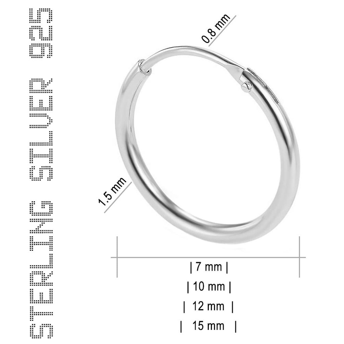 Kleine Creolen oder Ohrringe aus 925er Silber für Damen und Girls Dick 1.5 MM | WILLYS JEWELLERY