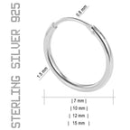 Kleine Creolen oder Ohrringe aus 925er Silber für Damen und Girls Dick 1.5 MM | WILLYS JEWELLERY