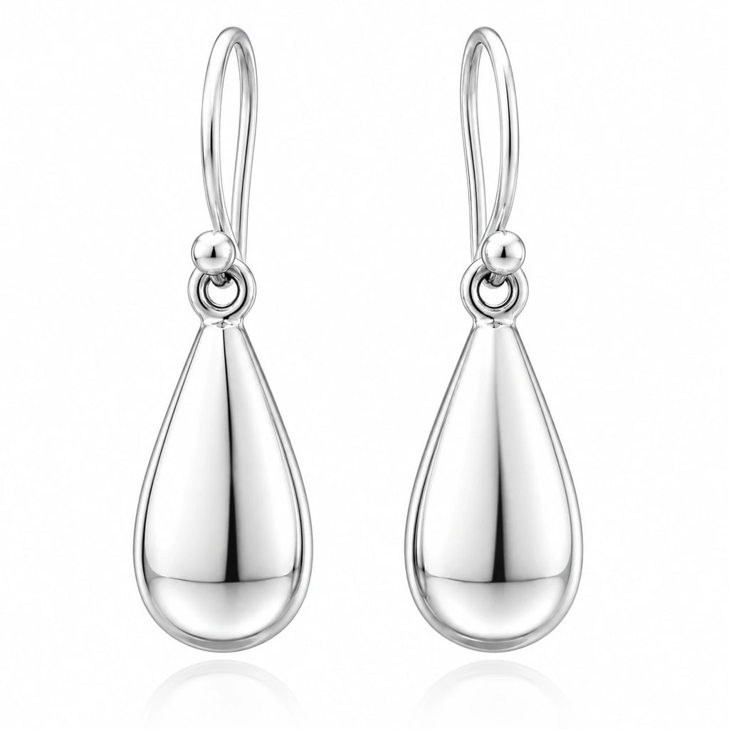 Tropfen Ohrringe 925 Sterling Silber – Ohrhänger Hängeohrringe Damen, 15 × 9 mm, glänzend, klassisch elegant