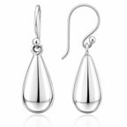 Tropfen Ohrringe 925 Sterling Silber – Ohrhänger Hängeohrringe Damen, 15 × 9 mm, glänzend, klassisch elegant