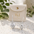 Herz Ohrringe aus 925 Sterling Silber glänzende Ohrhänger für Damen mit Herzanhänger