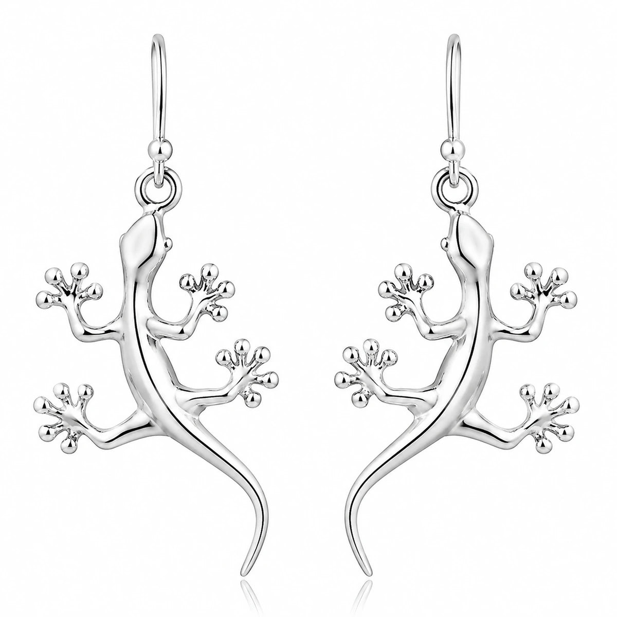 Gecko Ohrringe aus 925 Sterling Silber Eidechsen Ohrhänger für Damen Tiermotiv Schmuck