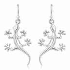 Gecko Ohrringe aus 925 Sterling Silber Eidechsen Ohrhänger für Damen Tiermotiv Schmuck