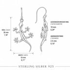 Gecko Ohrringe aus 925 Sterling Silber Eidechsen Ohrhänger für Damen Tiermotiv Schmuck