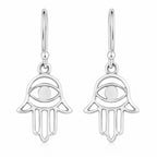 Hamsa Ohrringe aus 925 Sterling Silber Hand der Fatima Ohrhänger für Damen mit Augenmotiv