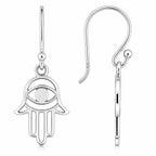 Hamsa Ohrringe aus 925 Sterling Silber Hand der Fatima Ohrhänger für Damen mit Augenmotiv