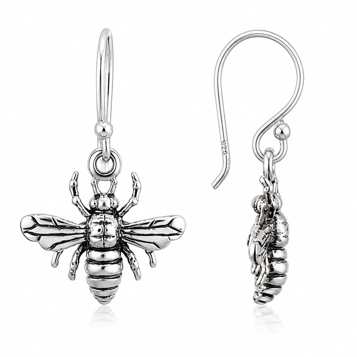 Bienen Ohrringe aus 925 Sterling Silber detailreiche Ohrhänger für Damen mit Bienenmotiv