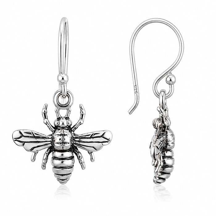 Bienen Ohrringe aus 925 Sterling Silber detailreiche Ohrhänger für Damen mit Bienenmotiv