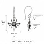 Bienen Ohrringe aus 925 Sterling Silber detailreiche Ohrhänger für Damen mit Bienenmotiv