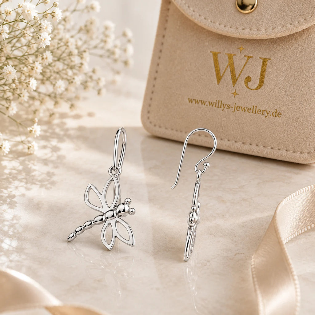 Libellen Ohrringe aus 925 Sterling Silber filigrane Ohrhänger für Damen mit Libellenmotiv