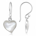 Herz Ohrringe aus 925 Sterling Silber mit Perlmutt Ohrhänger für Damen romantischer Schmuck