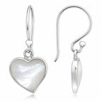 Herz Ohrringe aus 925 Sterling Silber mit Perlmutt Ohrhänger für Damen romantischer Schmuck