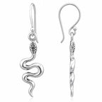 Schlangen Ohrringe aus 925 Sterling Silber lange Ohrhänger für Damen mit Schlangenmotiv