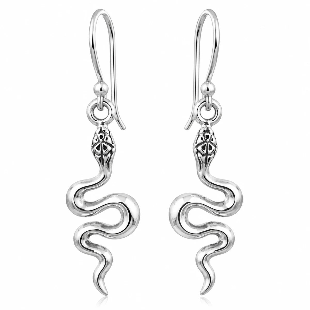 Schlangen Ohrringe aus 925 Sterling Silber lange Ohrhänger für Damen mit Schlangenmotiv