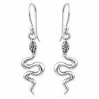 Schlangen Ohrringe aus 925 Sterling Silber lange Ohrhänger für Damen mit Schlangenmotiv