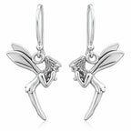 Elfen Ohrringe aus 925 Sterling Silber Feen Ohrhänger für Damen Fantasy Schmuck mit Flügeln