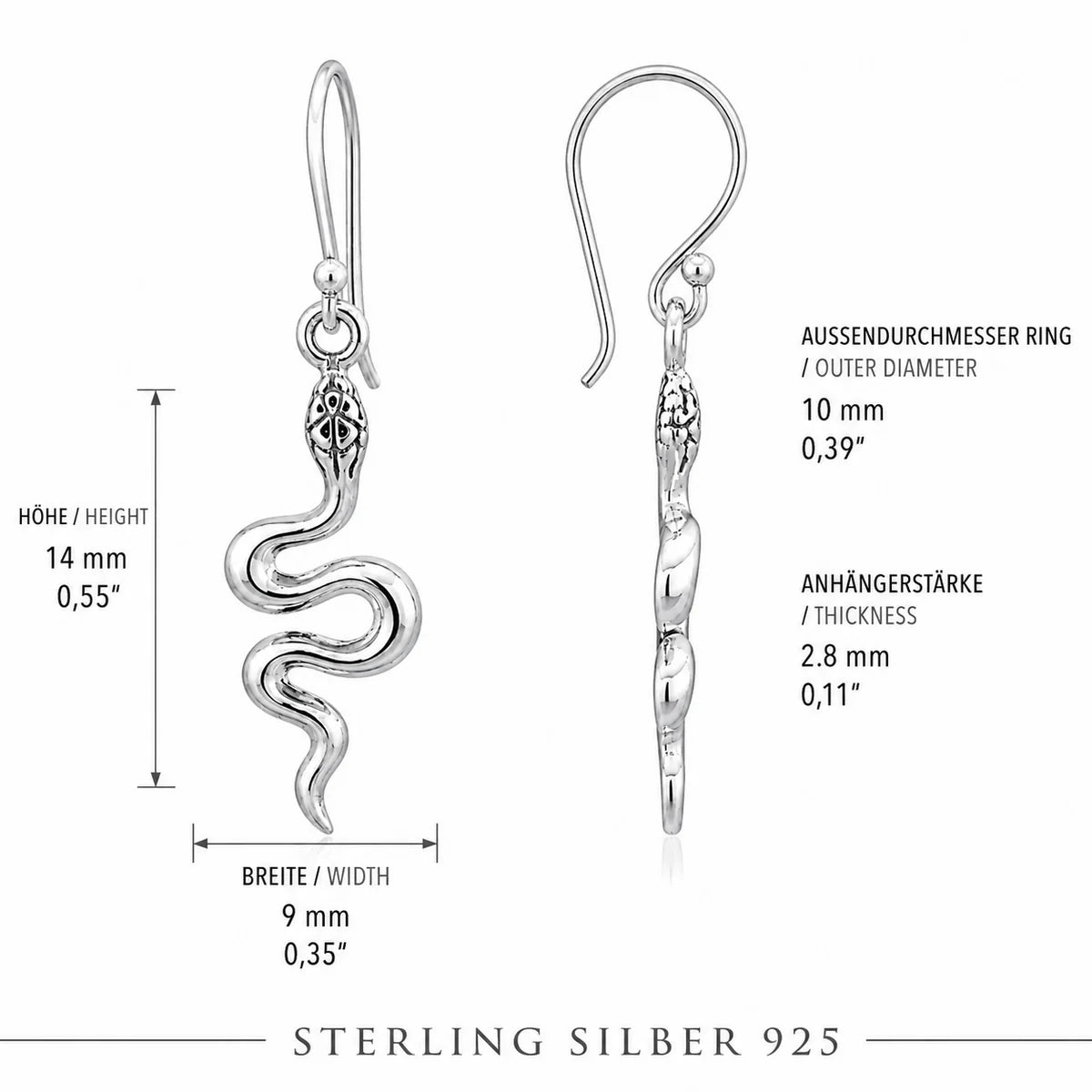 Elfen Ohrringe aus 925 Sterling Silber Feen Ohrhänger für Damen Fantasy Schmuck mit Flügeln