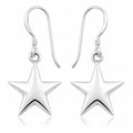 Stern Ohrringe Damen aus 925 Sterling Silber – glänzende Stern Ohrhänger mit Hakenverschluss