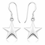 Stern Ohrringe Damen aus 925 Sterling Silber – glänzende Stern Ohrhänger mit Hakenverschluss
