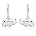 Elefant Ohrringe Damen aus 925 Sterling Silber – glänzende Elefanten Ohrhänger