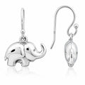 Elefant Ohrringe Damen aus 925 Sterling Silber – glänzende Elefanten Ohrhänger