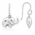 Elefant Ohrringe Damen aus 925 Sterling Silber – glänzende Elefanten Ohrhänger