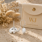 Elefant Ohrringe Damen aus 925 Sterling Silber – glänzende Elefanten Ohrhänger