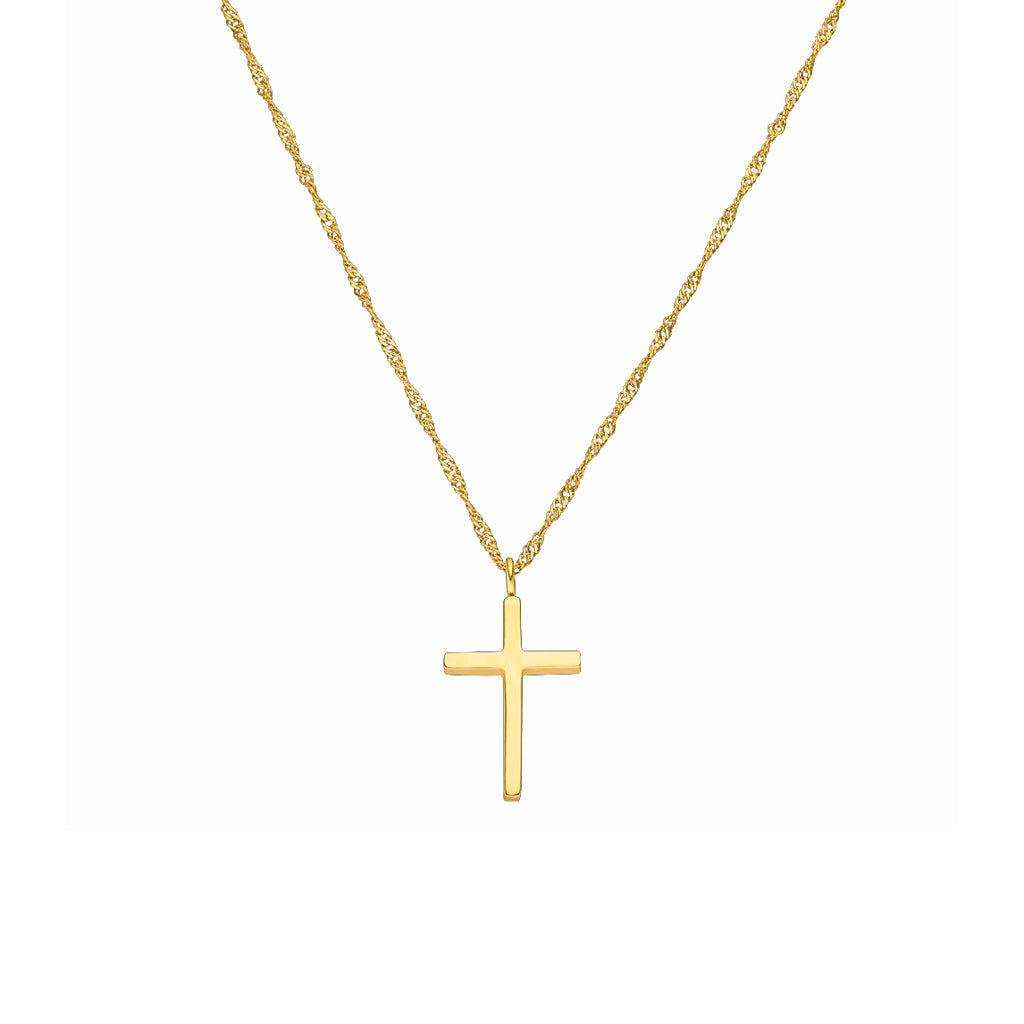18 Karat vergoldete Faith-Halskette mit kubischem Zirkonia-Stein