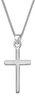 Basic-Halskette aus 925er Silber mit poliertem Kreuz