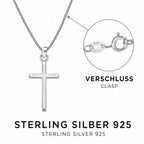 Basic-Halskette aus 925er Silber mit poliertem Kreuz