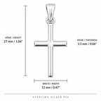 Basic-Halskette aus 925er Silber mit poliertem Kreuz