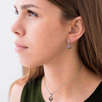 Schmuck-Geschenkset aus Sterlingsilber mit Kristallmosaik-Halskette und Ohrringen