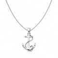 Anker Halskette Damen 925 Sterling Silber – Maritimer Anhänger mit Kette 45–55 cm