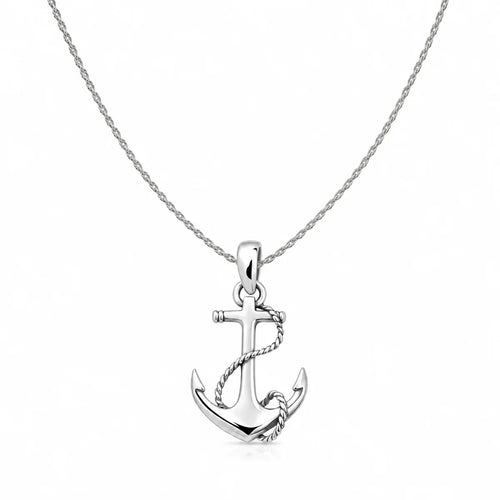 Anker Halskette Damen 925 Sterling Silber – Maritimer Anhänger mit Kette 45–55 cm