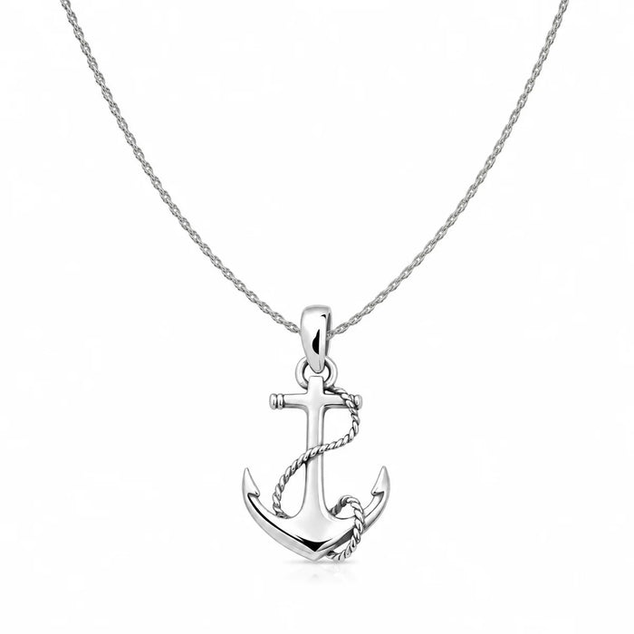 Anker Halskette Damen 925 Sterling Silber – Maritimer Anhänger mit Kette 45–55 cm