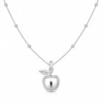 Apfel Halskette Damen aus 925 Sterling Silber – Apfel Anhänger mit Silberkette