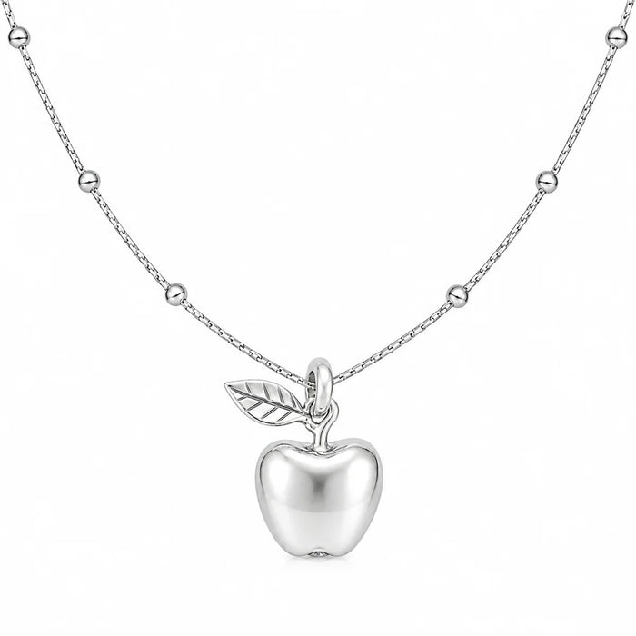 Apfel Halskette Damen aus 925 Sterling Silber – Apfel Anhänger mit Silberkette