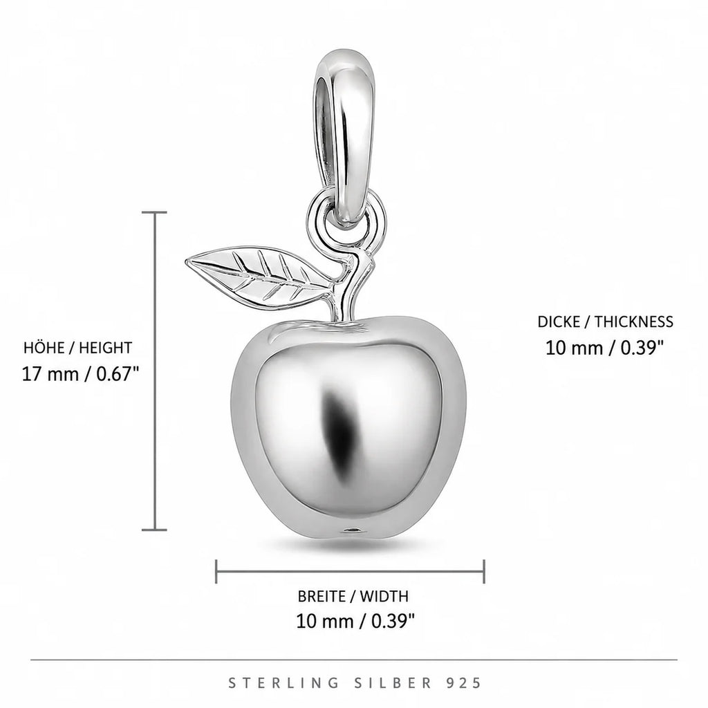 Apfel Halskette Damen aus 925 Sterling Silber – Apfel Anhänger mit Silberkette