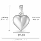 Herz Halskette Damen aus 925 Sterling Silber – glänzender Herzanhänger mit Kugelkette