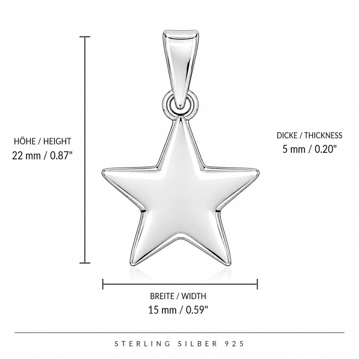 Stern Halskette aus 925 Sterling Silber mit Anhänger für Damen als Geschenk