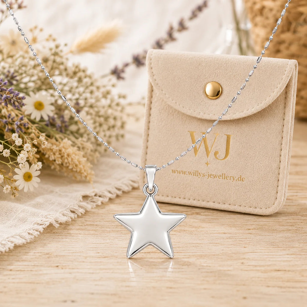 Stern Halskette aus 925 Sterling Silber mit Anhänger für Damen als Geschenk