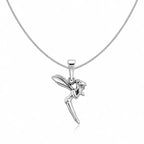 Elfen Halskette aus 925 Sterling Silber mit Feen Anhänger für Damen als Geschenk