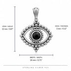 Böser Blick Halskette 925 Sterling Silber – Evil Eye Anhänger mit schwarzem Stein für Damen