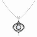Auge Halskette aus 925 Sterling Silber mit weißem Stein für Damen Boho Schmuck