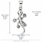 Silber 925 Halskette mit Gecko Anhänger Eidechse Salamander 45 cm