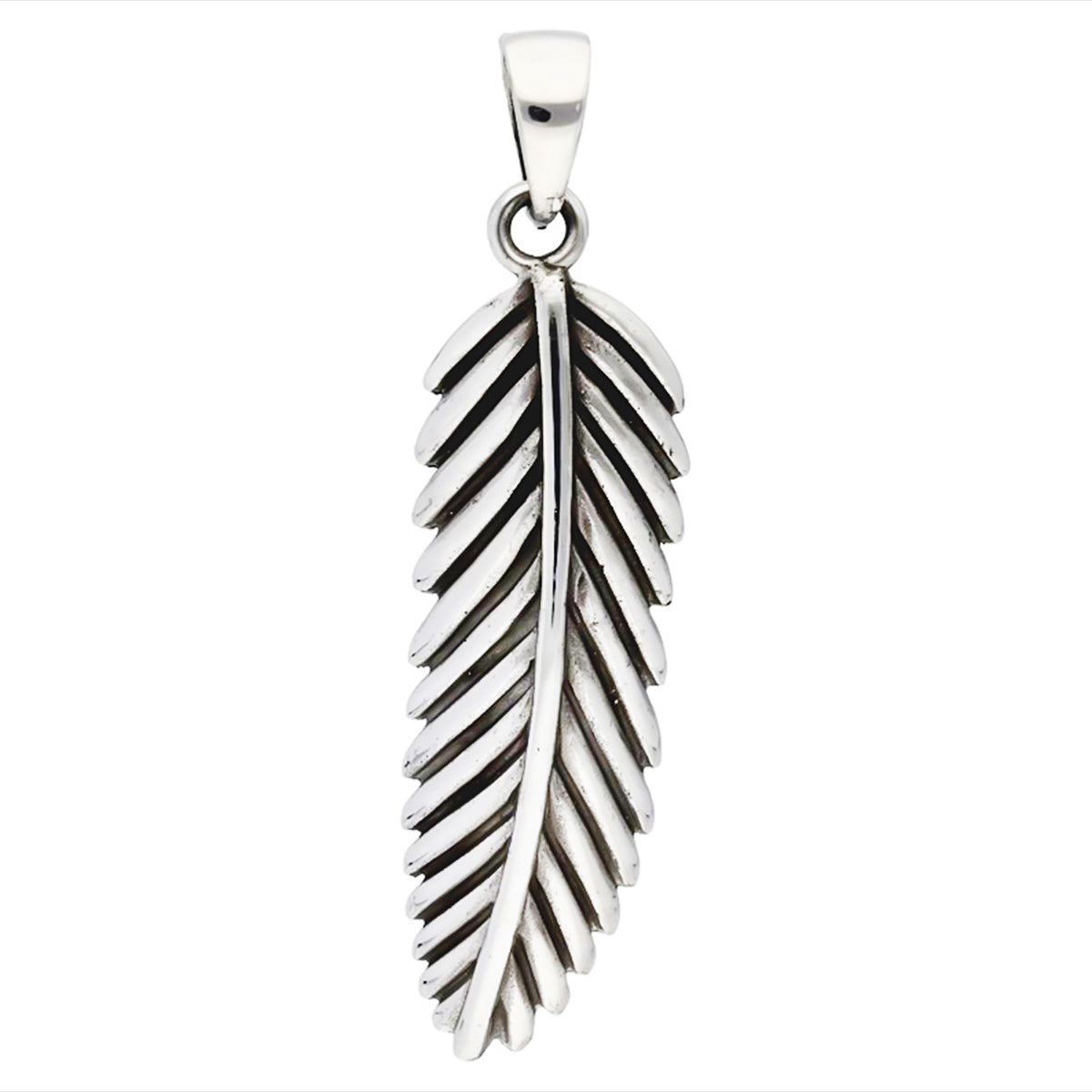 Federnanhänger 925 Sterling Silber – Vintage Feder Kettenanhänger für Damen & Herren