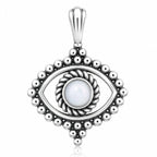Auge Anhänger aus 925 Sterling Silber mit Perle für Damen Boho Schmuck als Geschenk
