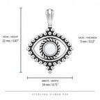 Auge Anhänger aus 925 Sterling Silber mit Perle für Damen Boho Schmuck als Geschenk