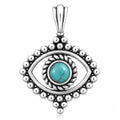 Auge Anhänger aus 925 Sterling Silber mit Türkis für Damen Boho Schmuck als Geschenk