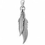 Feder-Anhänger aus 925 Sterling Silber mit drei beweglichen Federn, 34 mm